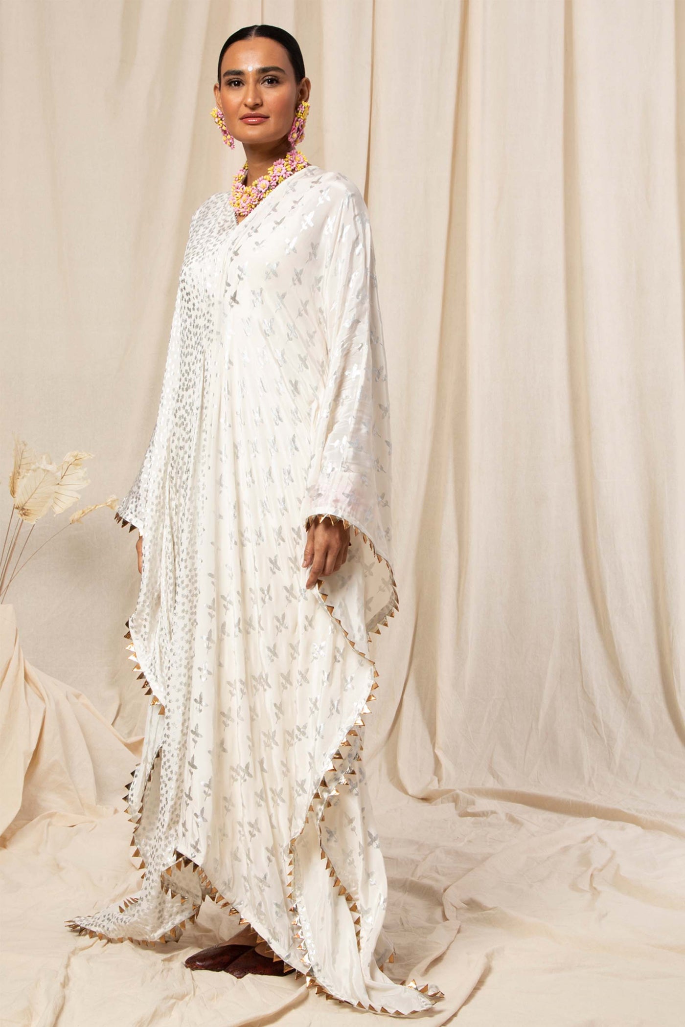 Masaba Ivory Half & Half Kaftan festive fusion indian designer wear online shopping melange singapore