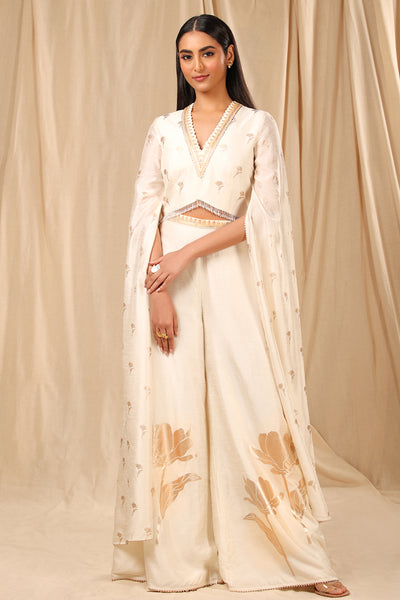 Masaba Ivory Wine Garden Palazzo Set festive fusion indian designer wear online shopping melange singapore