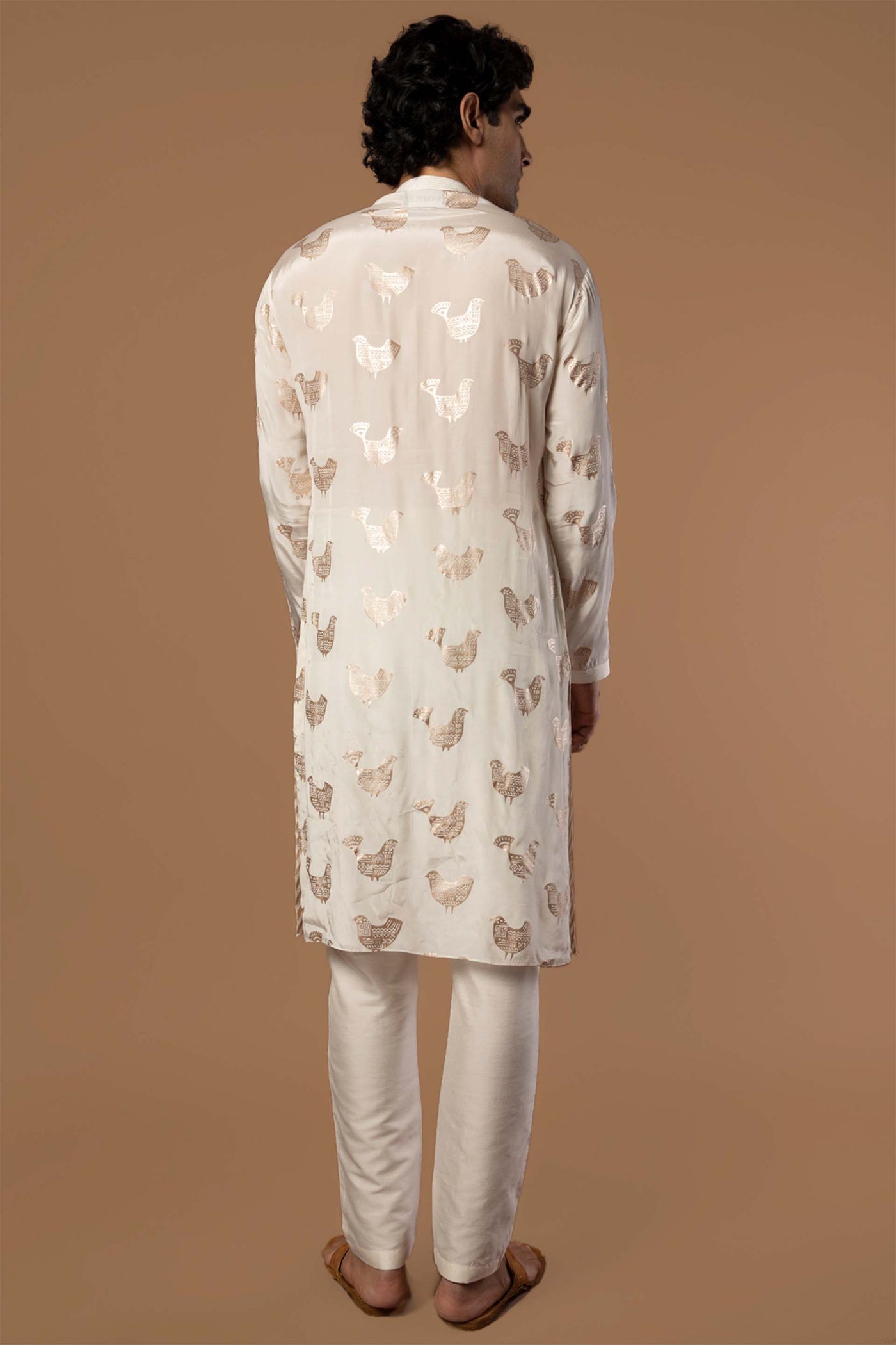 masaba menswear Ivory Bird Song Kurta indian designer wear mens online shopping melange singapore