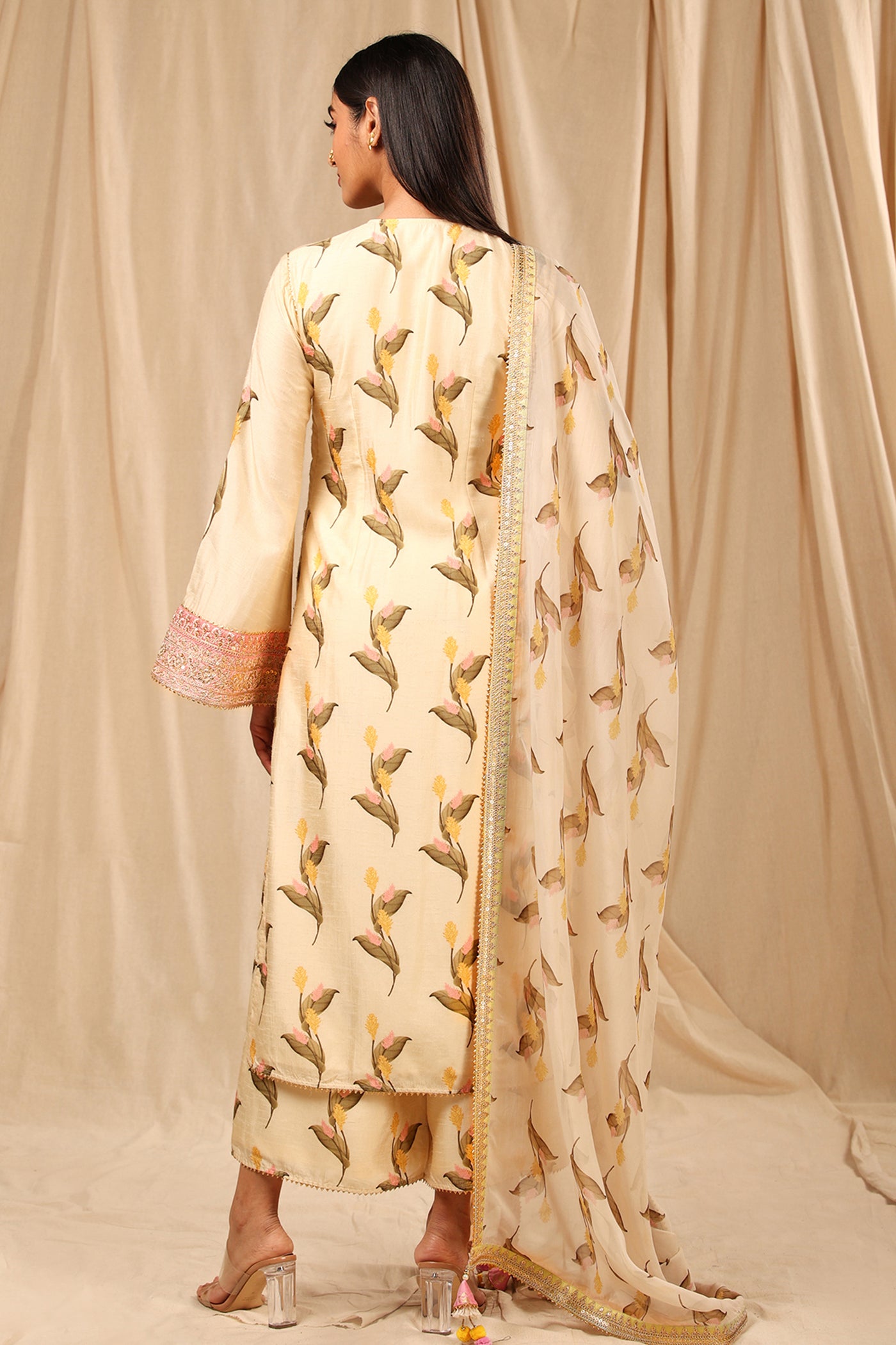 Masaba Ivory Floral Fantasy Culotte Set festive indian designer wear online shopping melange singapore