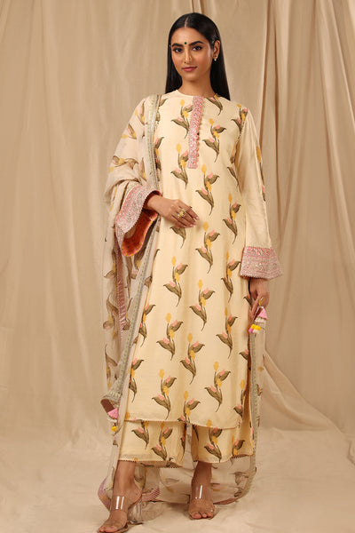 Masaba Ivory Floral Fantasy Culotte Set festive indian designer wear online shopping melange singapore