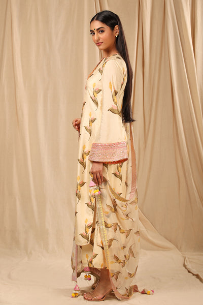 Masaba Ivory Floral Fantasy Culotte Set festive indian designer wear online shopping melange singapore