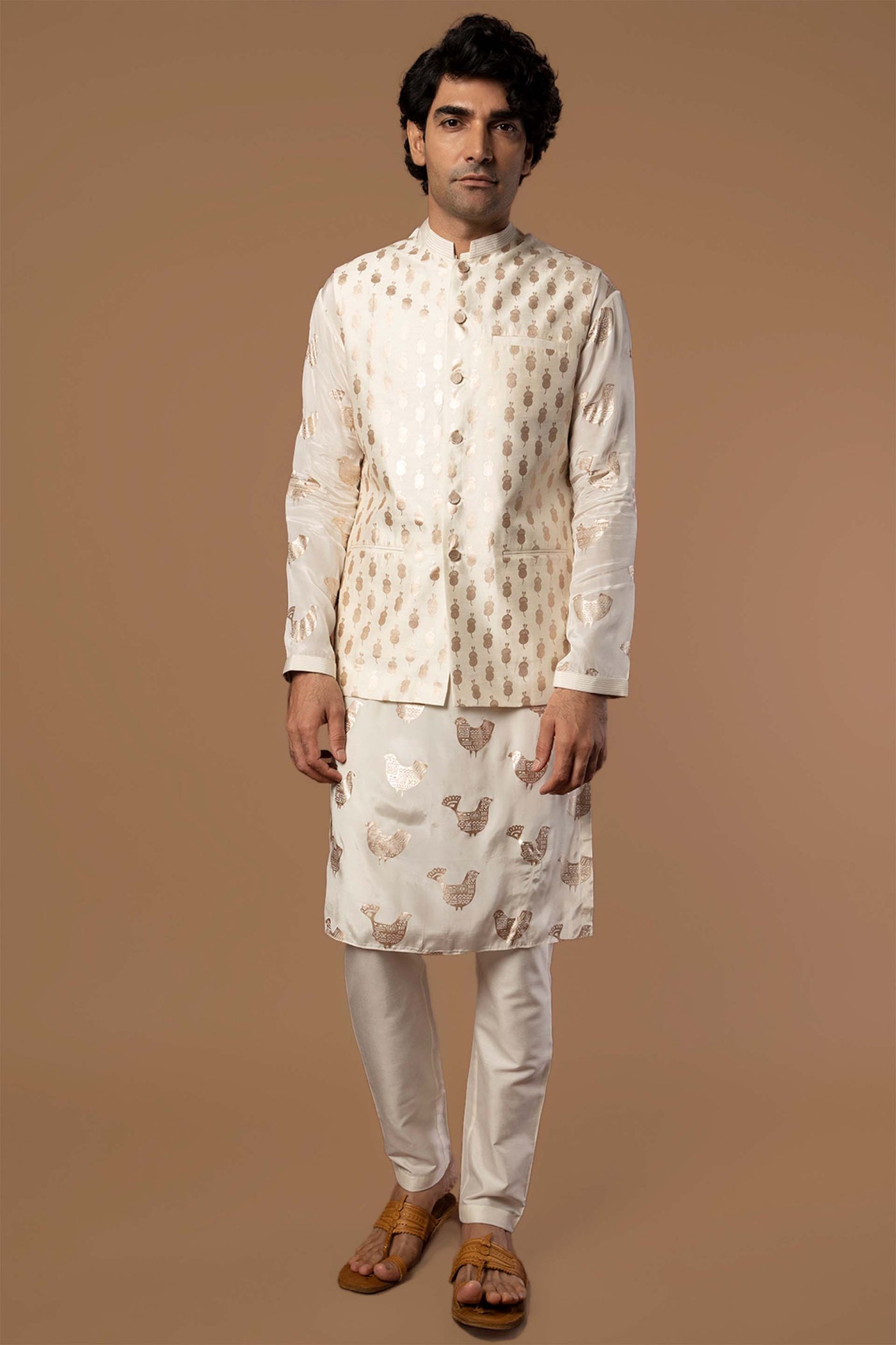 masaba menswear Ivory Teardrop Bandi Set festive indian designer wear men online shopping melange singapore