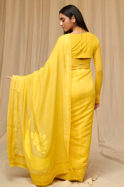 Masaba Lemon Yellow Chaand Taara Sportee Saree festive indian designer wear online shopping melange singapore