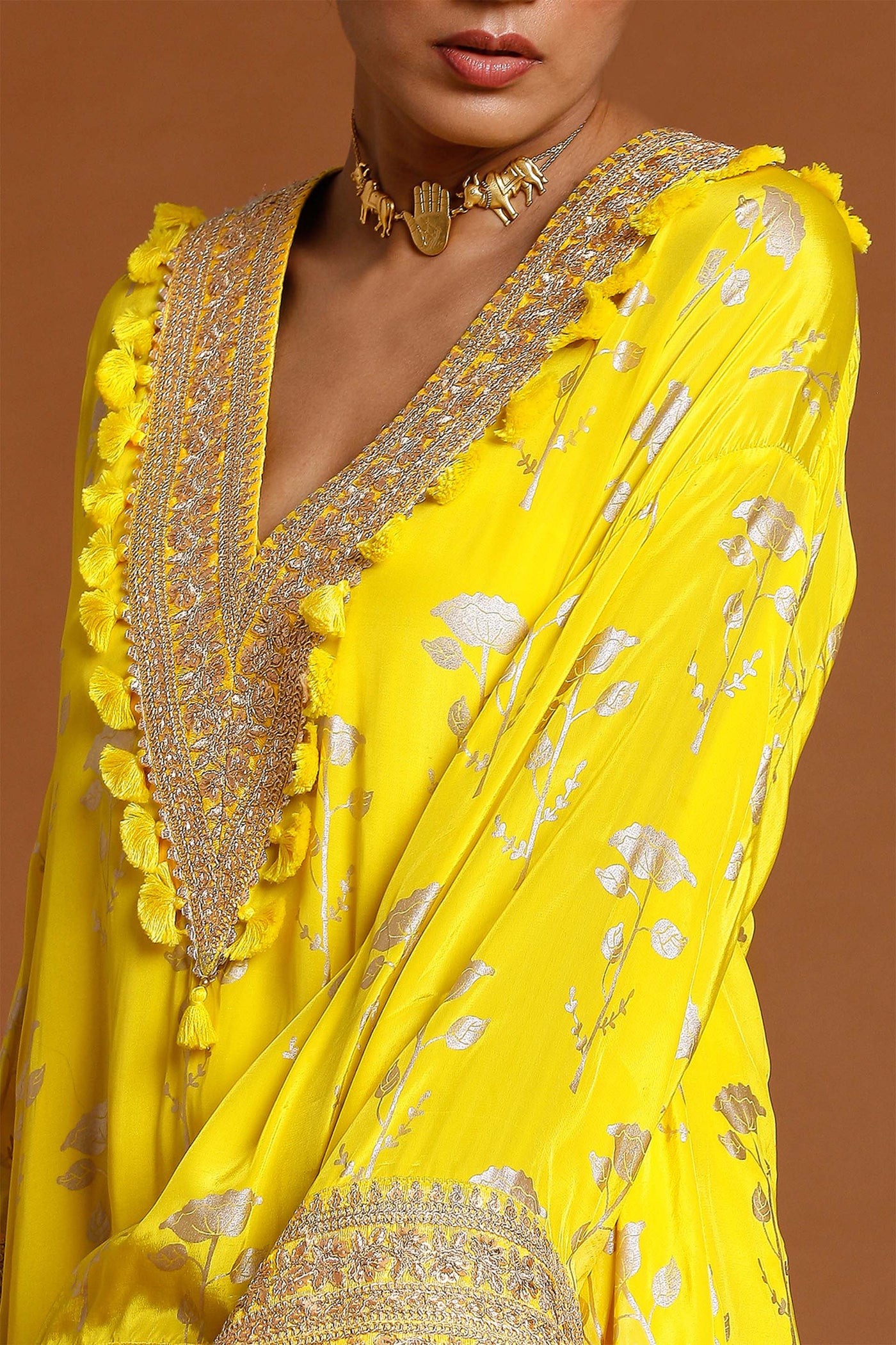 Masaba Lemon Yellow Periwinkle Kaftan festive fusion indian designer wear online shopping melange singapore