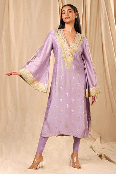 masaba Lilac Wine Garden Kurta festive indian designer wear online shopping melange singapore