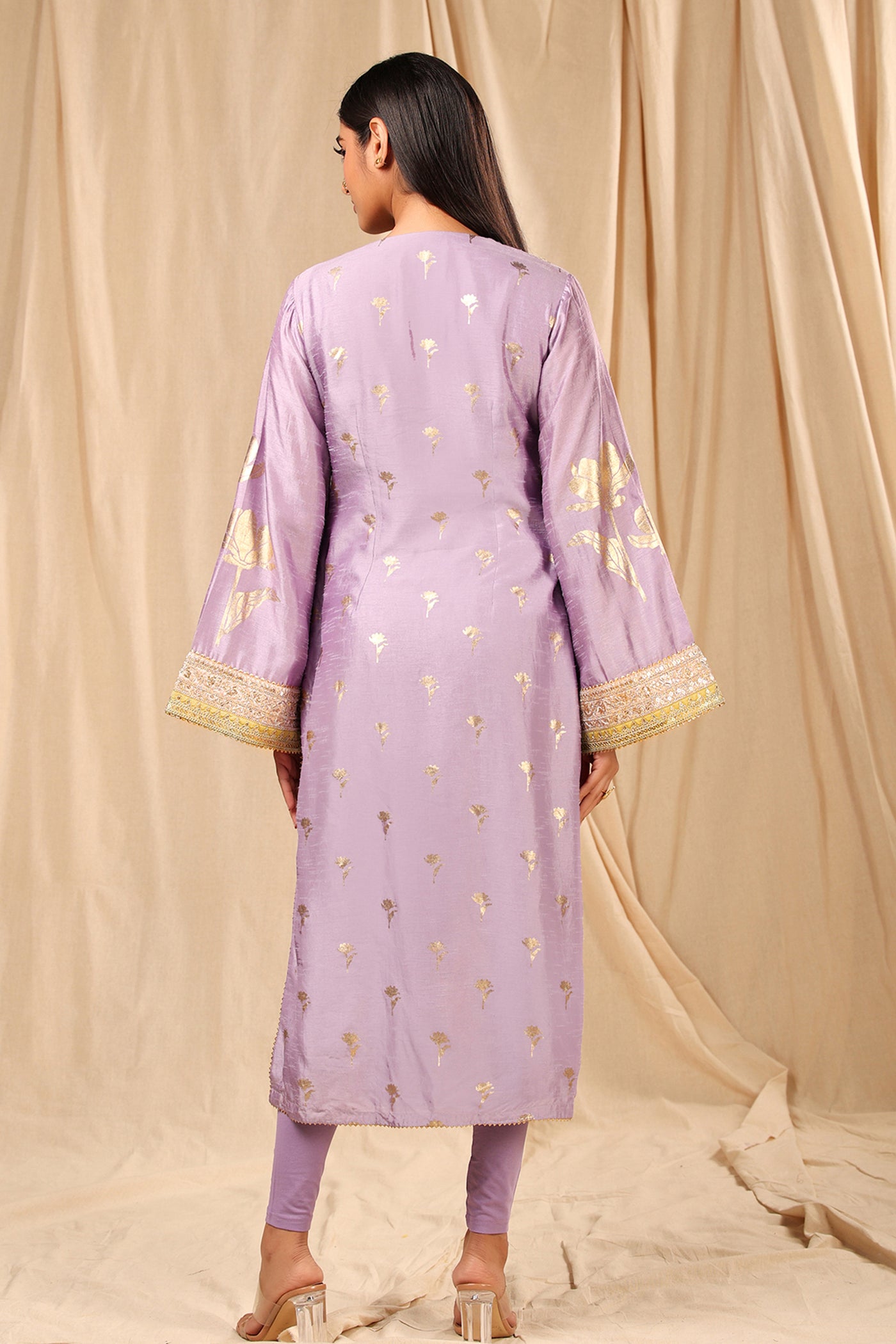 masaba Lilac Wine Garden Kurta festive indian designer wear online shopping melange singapore