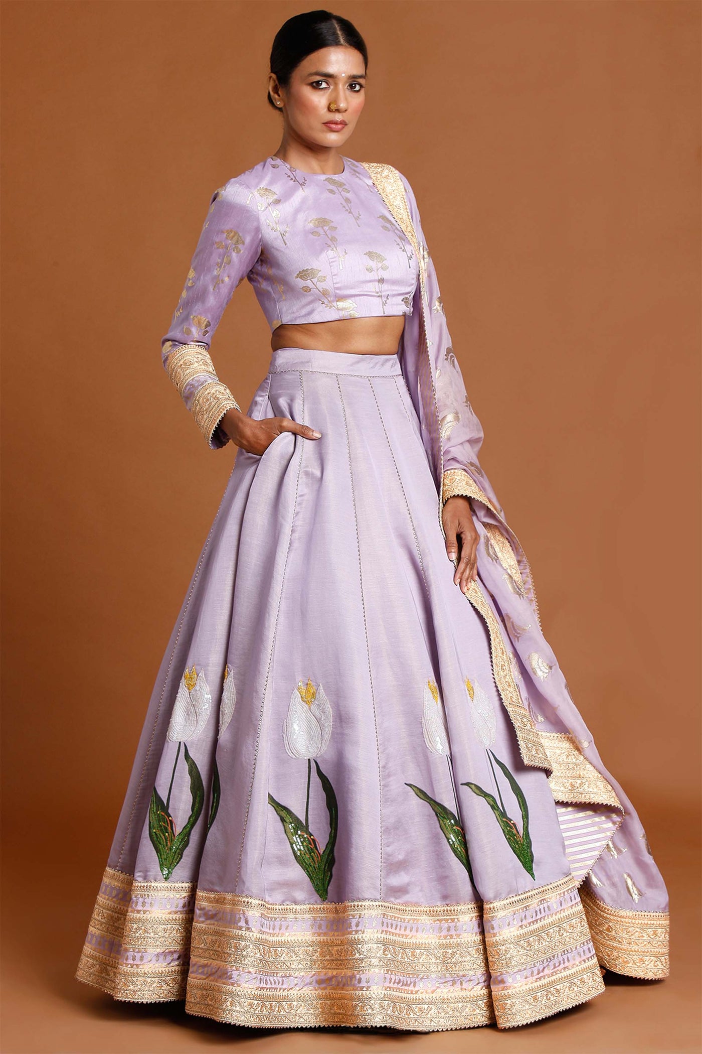 masaba Moon Belle Lehenga Lilac festive indian designer wear online shopping melange singapore