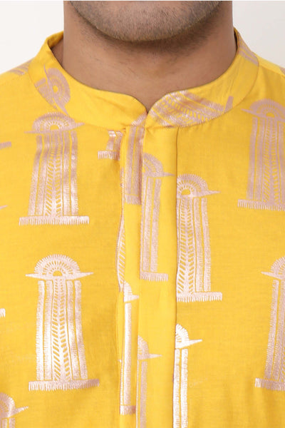 Masaba menswear Mustard Blooming Pillar Kurta festive indian designer wear online shopping melange singapore