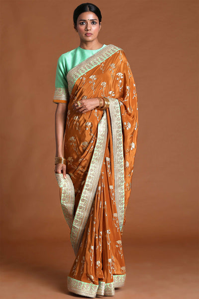 masaba Mustard Periwinkle Saree festive indian designer wear online shopping melange singapore
