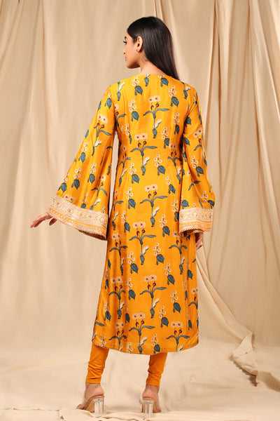 masaba Mustard Spring Blossom Kurta festive indian designer wear online shopping melange singapore