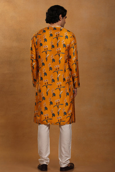 Masaba menswear Mustard Spring Blossom Kurta festive indian designer wear online shopping melange singapore