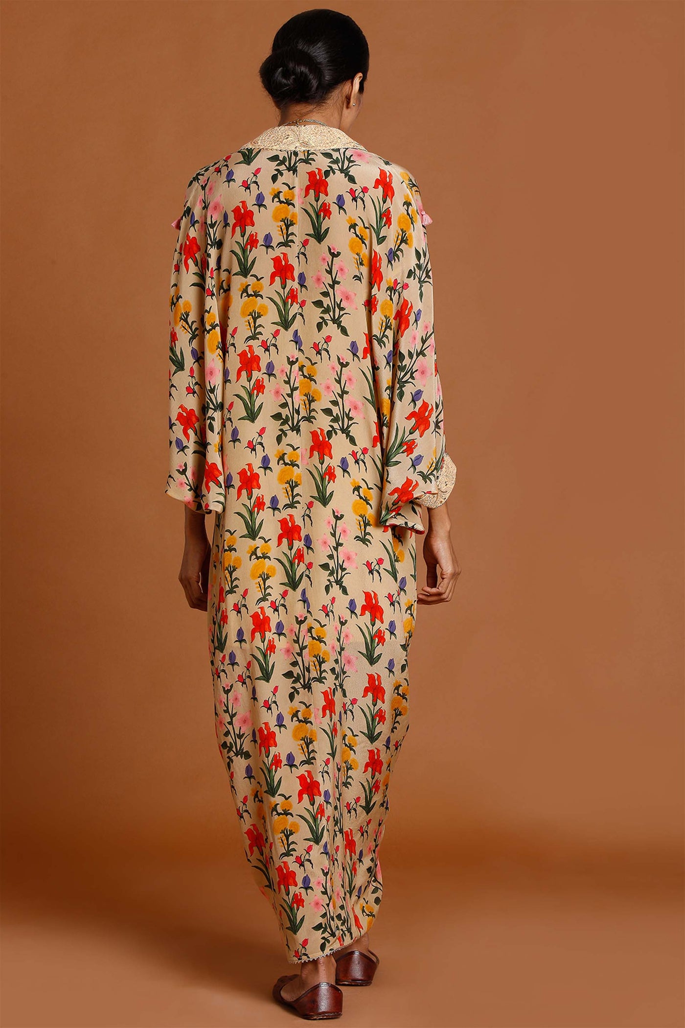 masaba Oatmeal Autumn Bouquet Kaftan festive fusion indian designer wear online shopping melange singapore