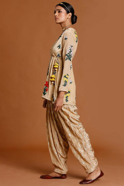 masaba Oatmeal Embroidered Angrakha Set festive fusion indian designer wear online shopping melange singapore