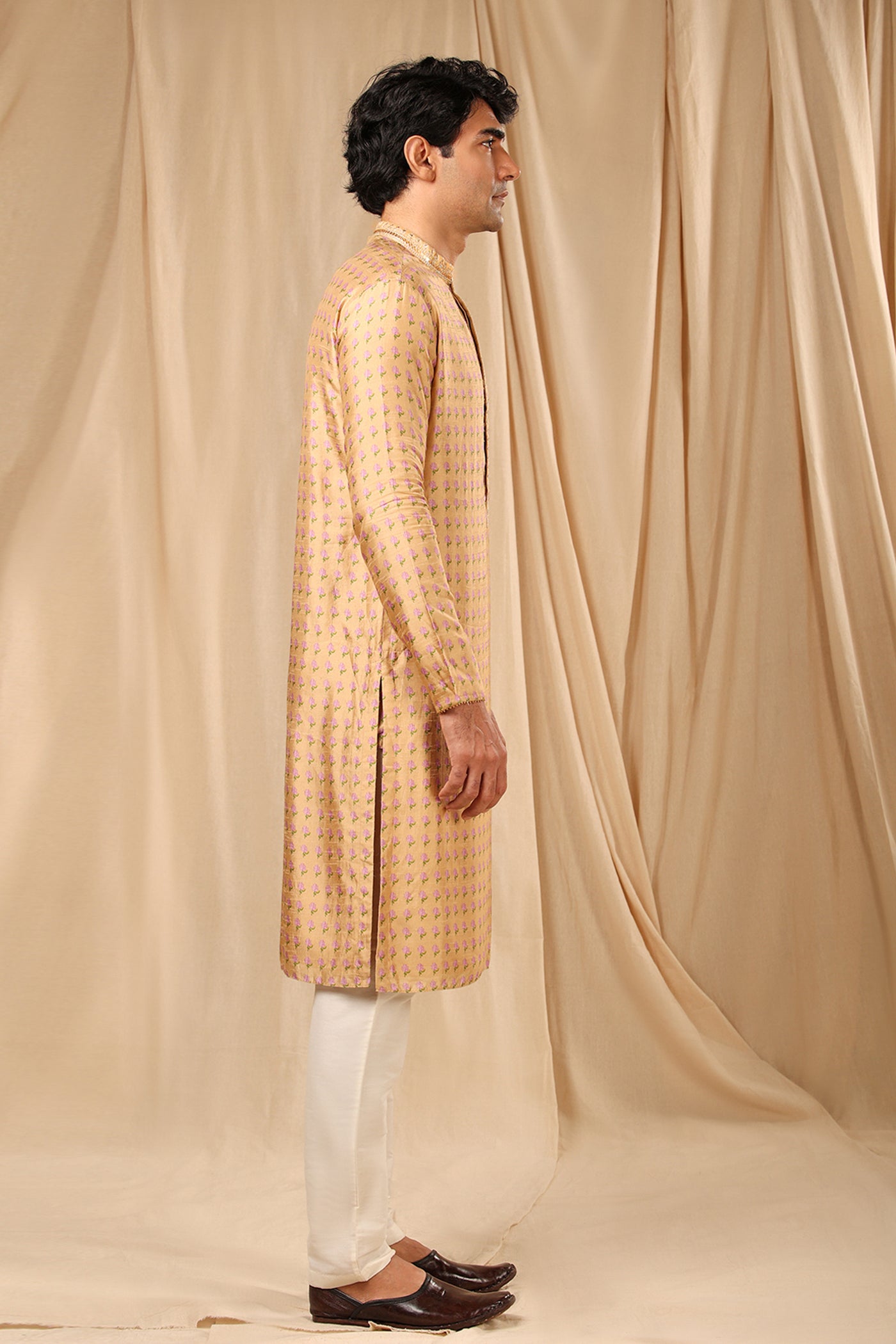 Masaba menswear Oatmeal Wallflower Kurta festive indian designer wear online shopping melange singapore