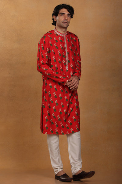 Masaba Red Cotton Candy Kurta festive menswear online shopping melange singapore indian designer wear