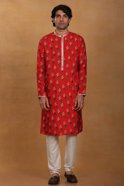 Masaba Red Cotton Candy Kurta festive menswear online shopping melange singapore indian designer wear