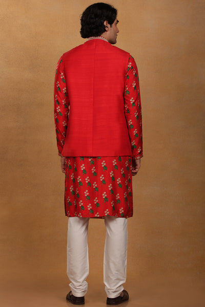 Masaba menswear Red Embroidered Bandi festive indian designer wear online shopping melange singapore