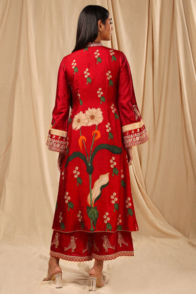 Masaba Red Spring Blossom Culotte Set festive indian designer wear online shopping melange singapore