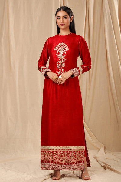 Masaba Red Spring Blossom Kurta festive indian designer wear online shopping melange singapore