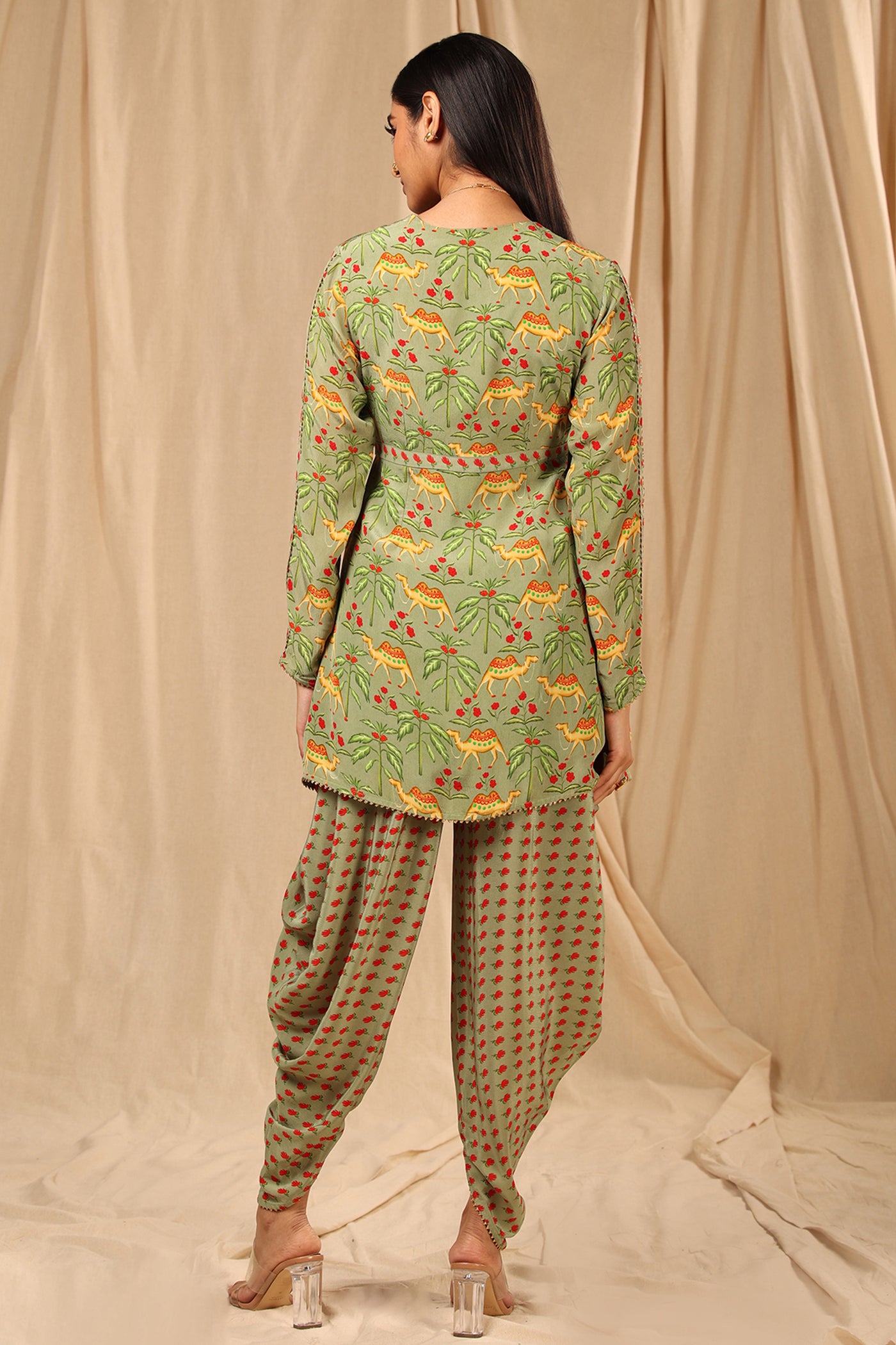 Masaba Sage Oasis Angrakha Set festive fusion indian designer wear online shopping melange singapore