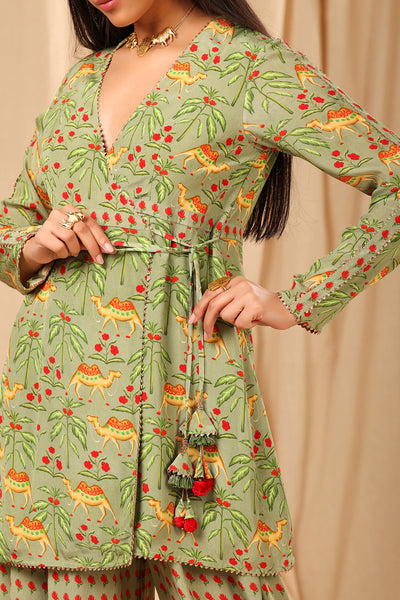 Masaba Sage Oasis Angrakha Set festive fusion indian designer wear online shopping melange singapore