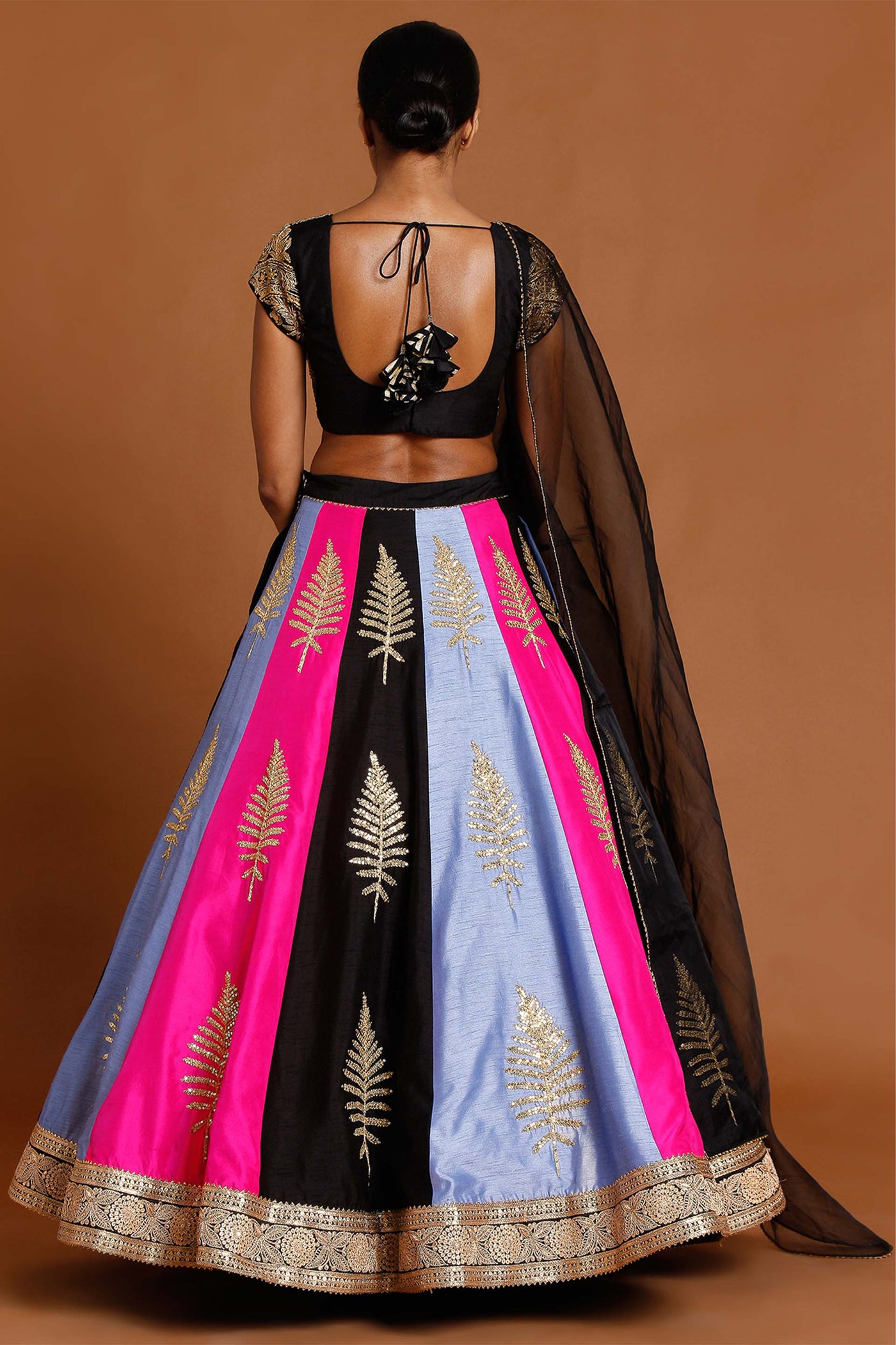 Masaba Sorbet Lehenga black multi color festive occasion indian designer wear online shopping melange singapore