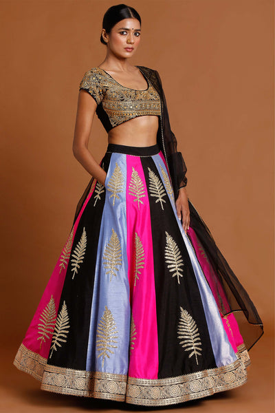 Masaba Sorbet Lehenga black multi color festive occasion indian designer wear online shopping melange singapore