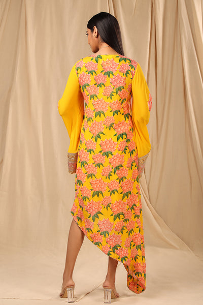 Masaba Sunshine Yellow Candy Swirl Kaftan festive indian designer wear online shopping melange singapore