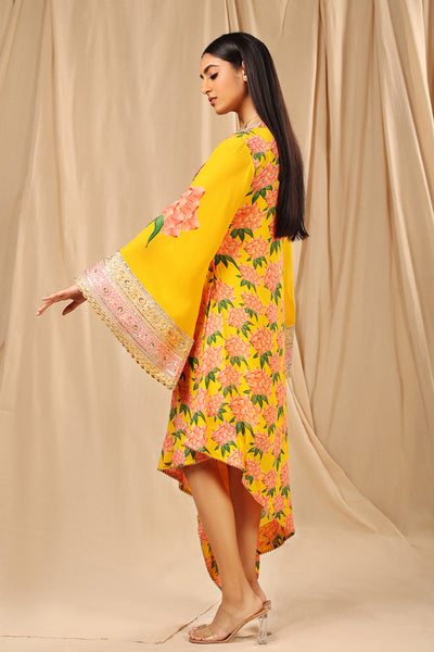 Masaba Sunshine Yellow Candy Swirl Kaftan festive indian designer wear online shopping melange singapore