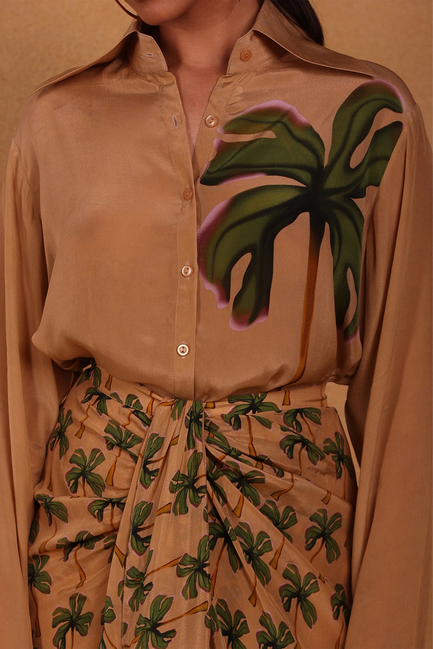 masaba tan coco drape skirt set western indian designer wear online shopping melange singapore