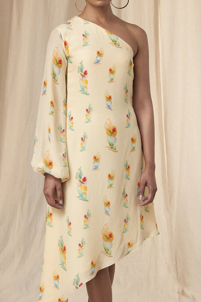 Masaba Tanya Rock N Roll One Shoulder Kaftan Dress  indian designer wear online shopping melange singapore