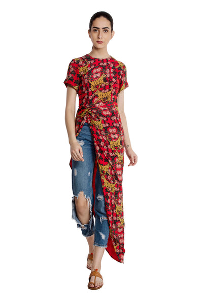 Masaba tiger lily ruched top indian designer wear online shopping melange singapore