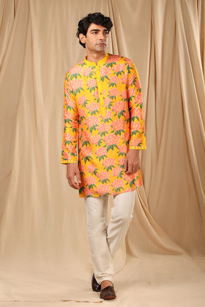 Masaba menswear Yellow Candy Swirl Kurta festive indian designer wear online shopping melange singapore