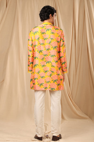 Masaba menswear Yellow Candy Swirl Kurta festive indian designer wear online shopping melange singapore