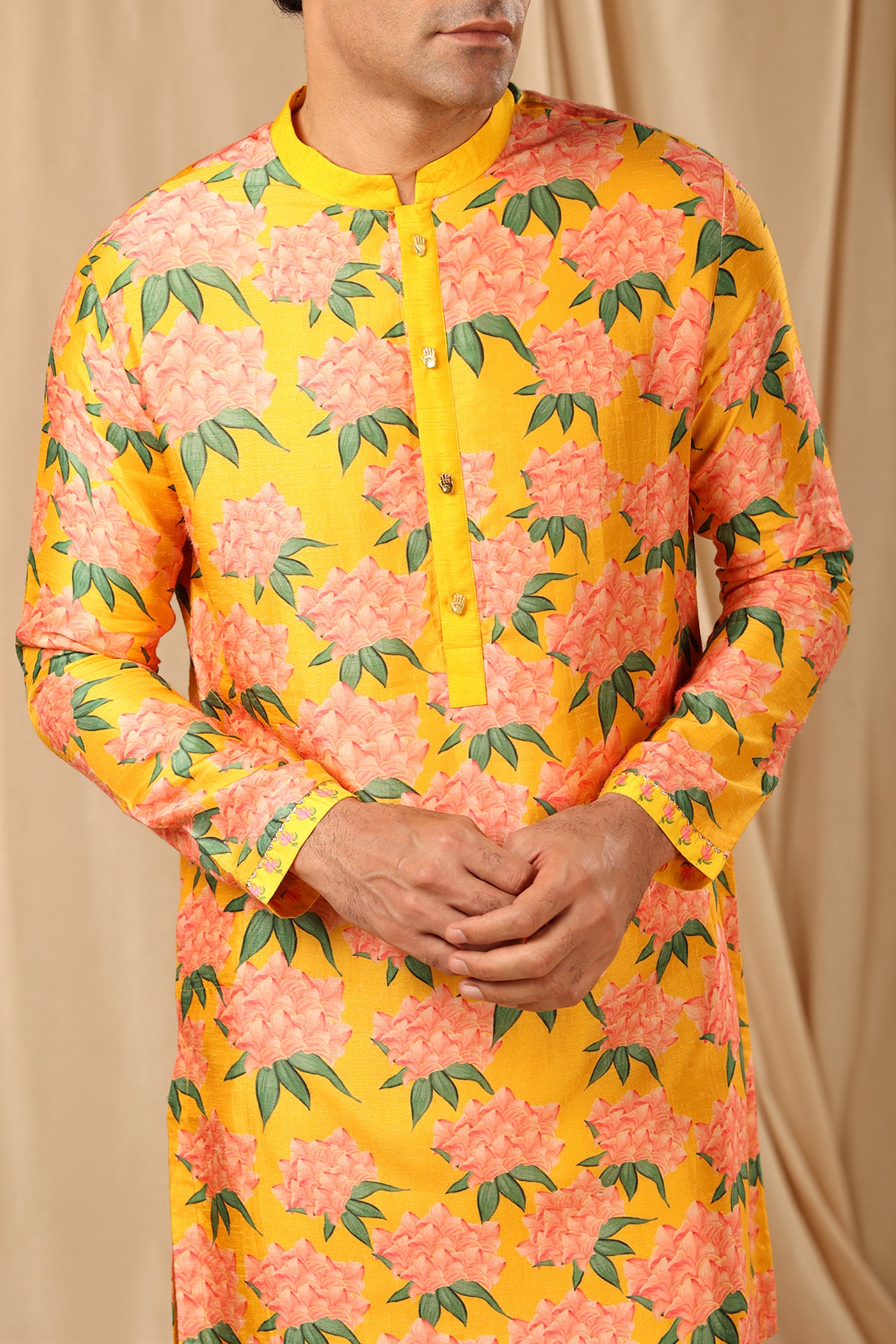 Masaba menswear Yellow Candy Swirl Kurta festive indian designer wear online shopping melange singapore