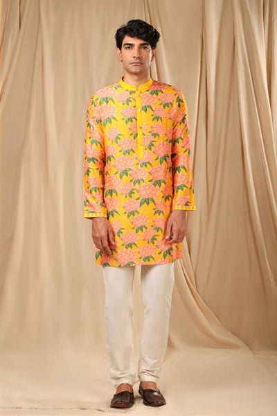 Masaba menswear Yellow Candy Swirl Kurta festive indian designer wear online shopping melange singapore