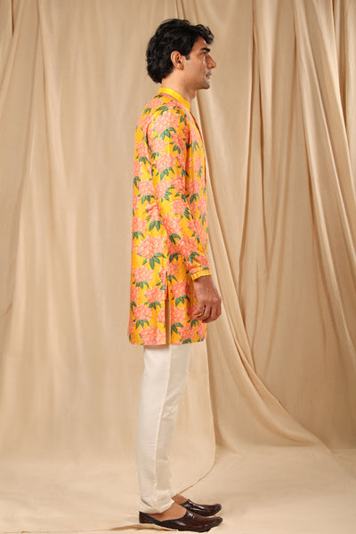Masaba menswear Yellow Candy Swirl Kurta festive indian designer wear online shopping melange singapore