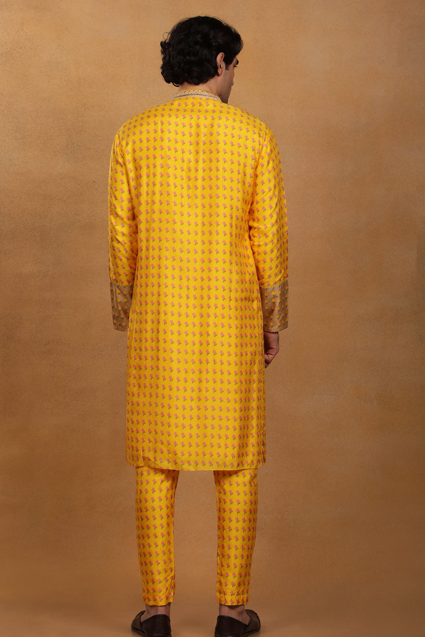 Masaba menswear Yellow Wallflower Kurta Set festive indian designer wear online shopping melange singapore