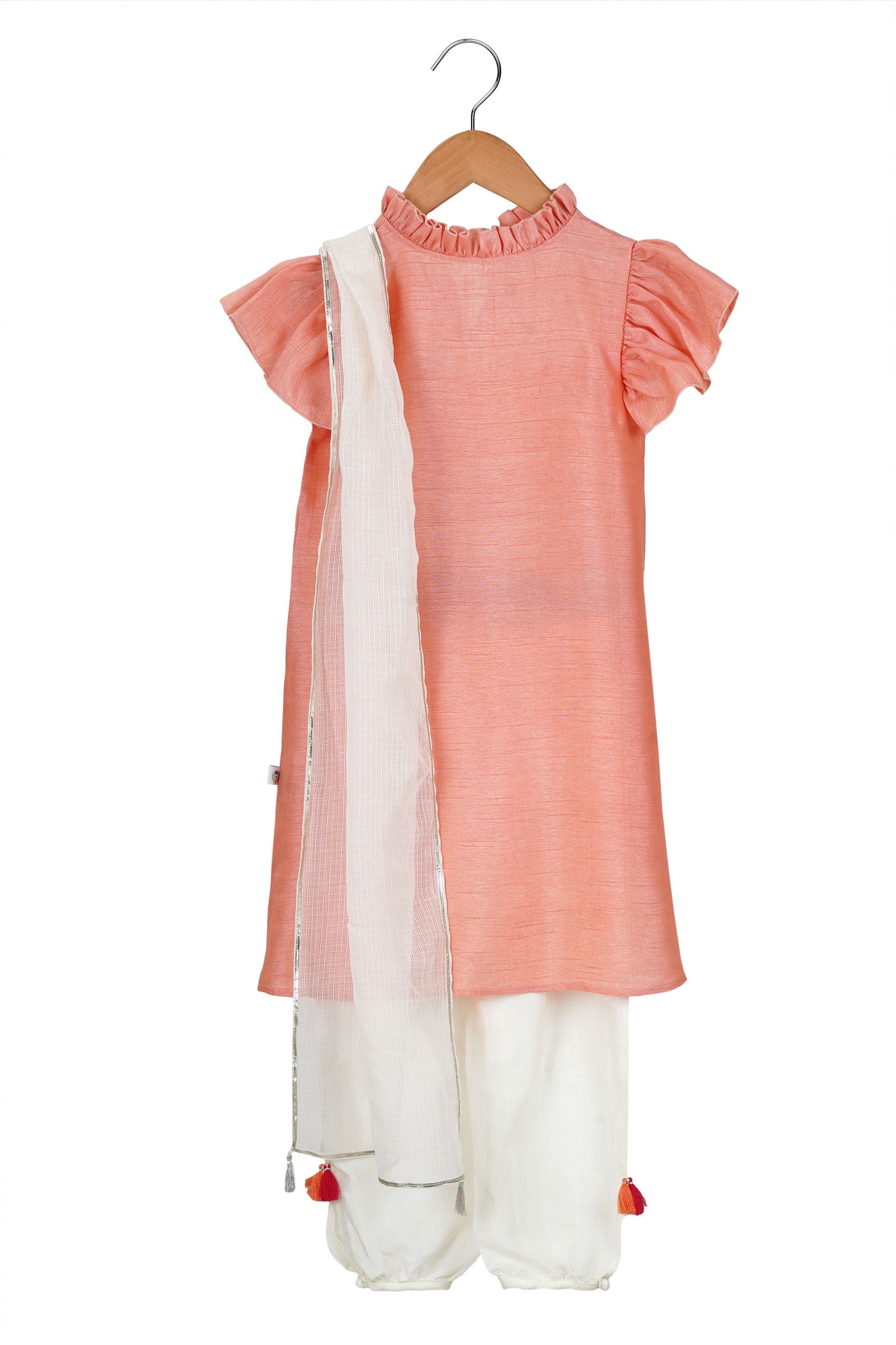 Mi ducle an'ya Blush Mirrorwork Kurta Set blush festive kidswear girls online shopping melange singapore indian designer wear