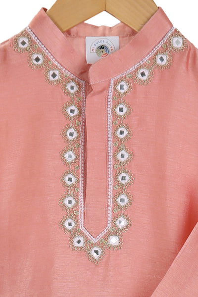 Mi ducle an'ya Blush Mirror Work Kurta Set festive kidswear girls online shopping melange singapore indian designer wear