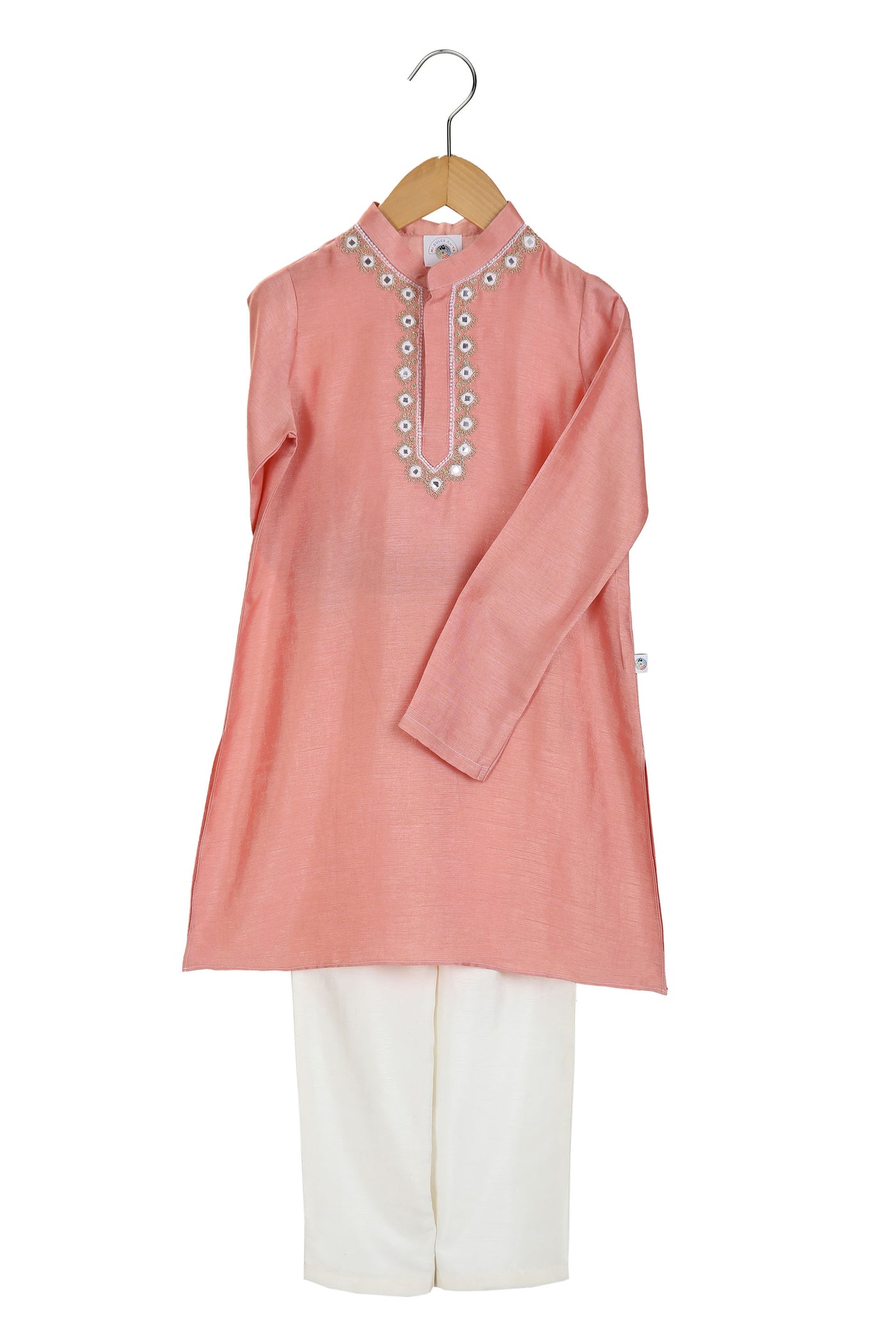 Mi ducle an'ya Blush Mirror Work Kurta Set festive kidswear girls online shopping melange singapore indian designer wear