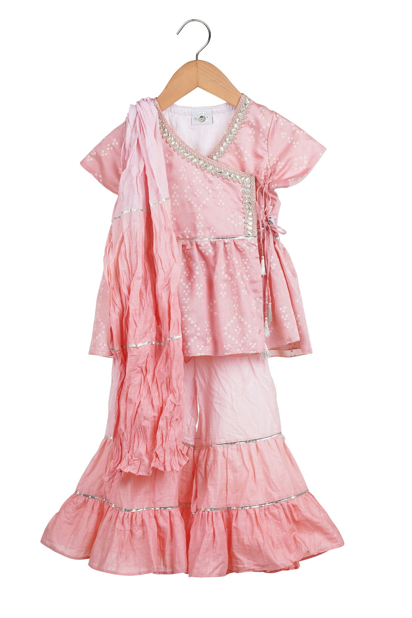 Mi ducle an'ya Blush Shaded Sharara blush festive kidswear girls online shopping melange singapore indian designer wear