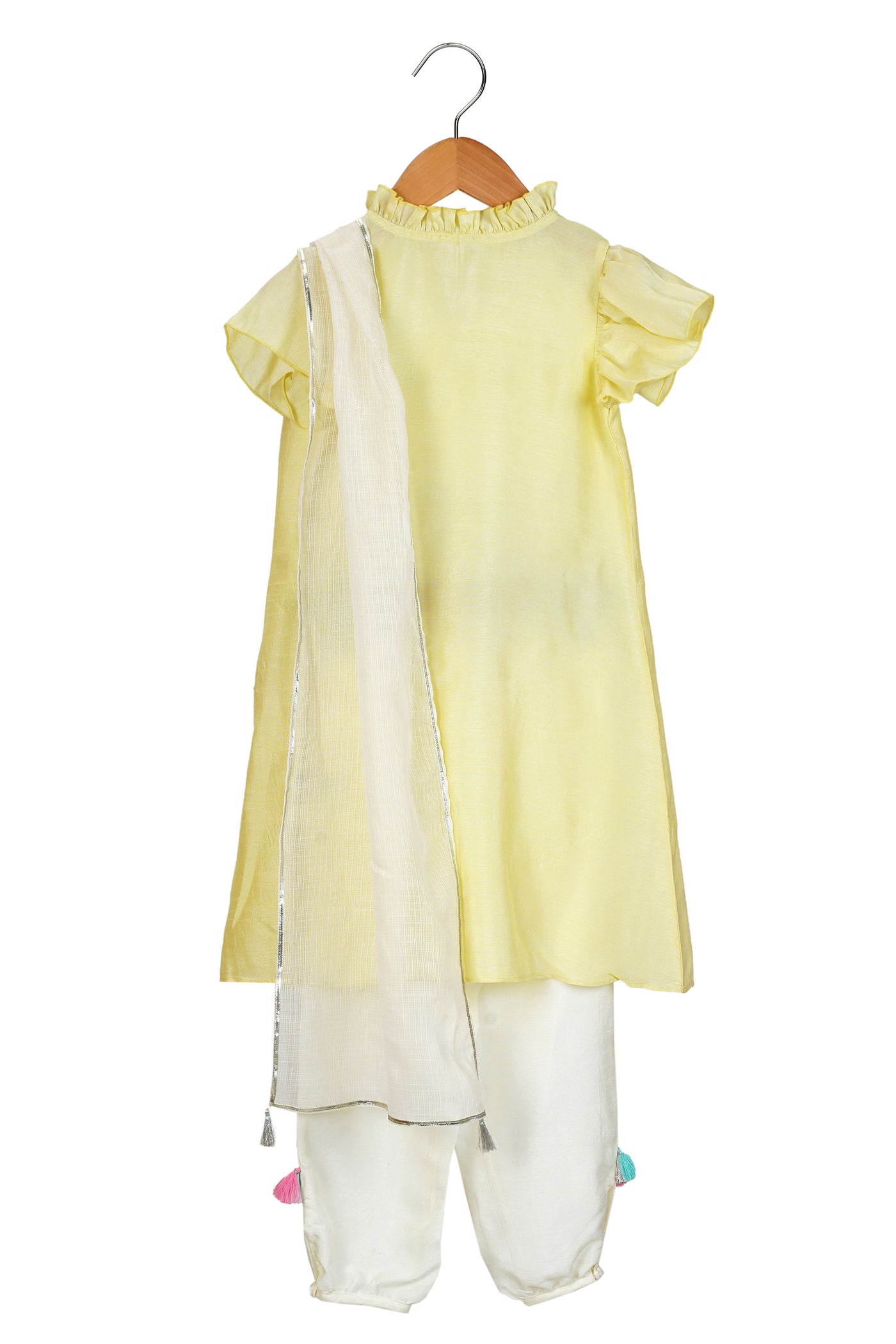 Mi dulce an'ya Lemon Mirrorwork Kurta Set festive kidswear girls online shopping melange singapore indian designer wear