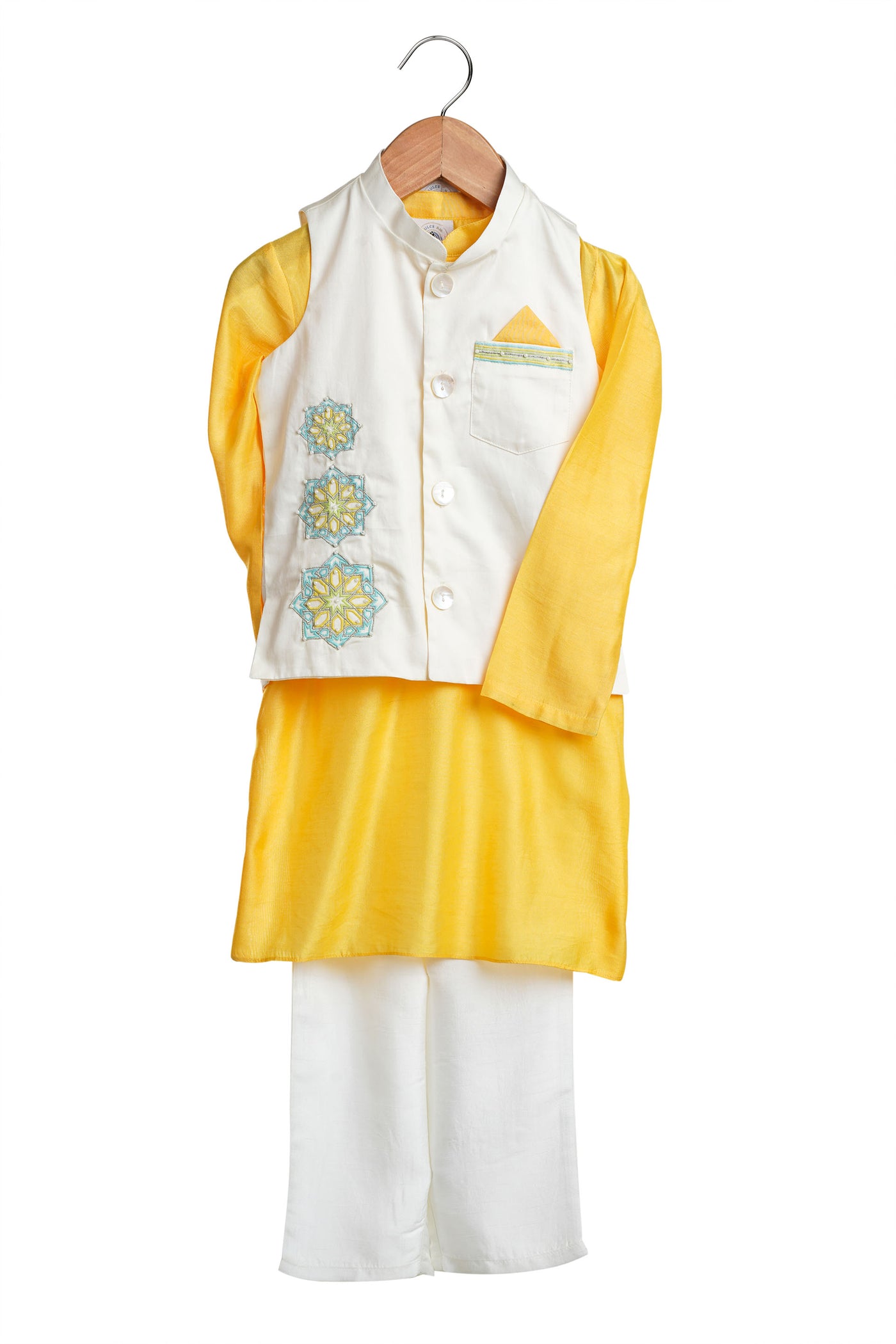 Mi ducle an'ya Mango Embroidered Bandhgala Set festive kidswear girls online shopping melange singapore indian designer wear