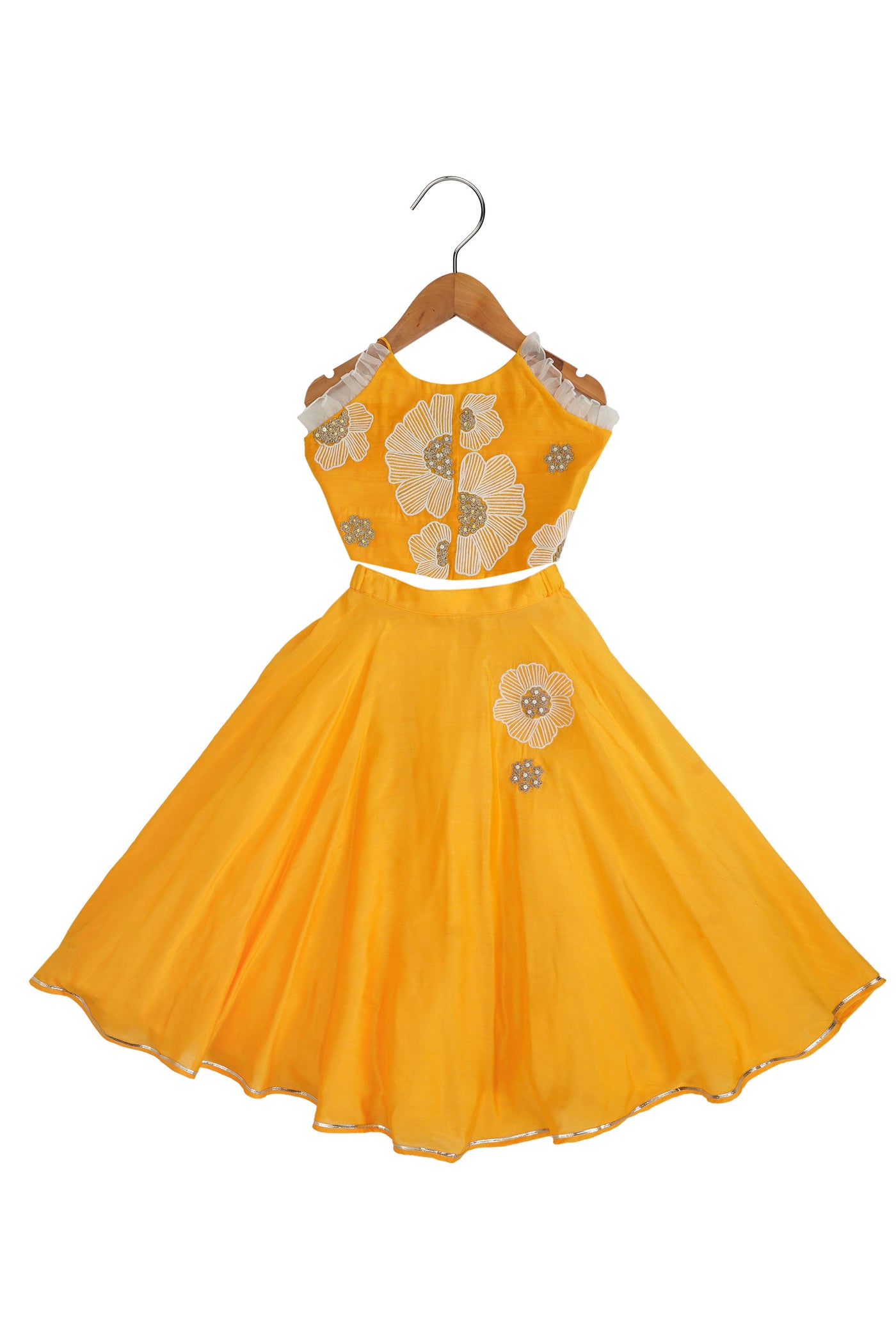 Mi ducle an'ya Mango Floral Halter Lehenga Mango festive kidswear girls online shopping melange singapore indian designer wear