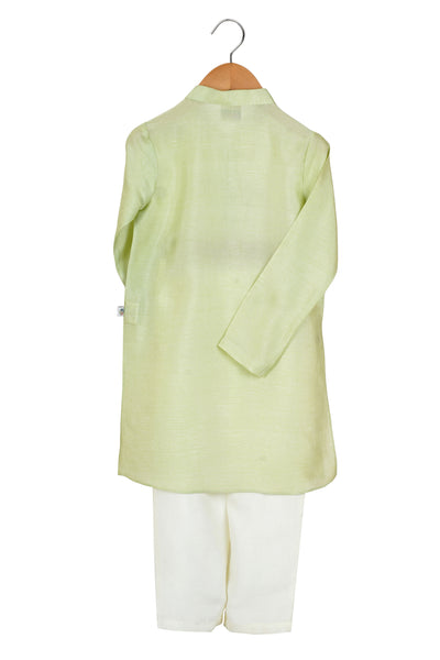 Mi ducle an'ya Mint All Over Mirror Work Kurta festive kidswear girls online shopping melange singapore indian designer wear