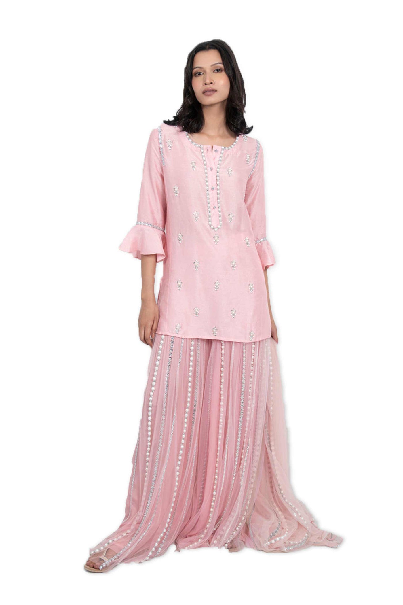 Monisha Jaising Agra Sharara set Pink online shopping melange singapore indian designer wear