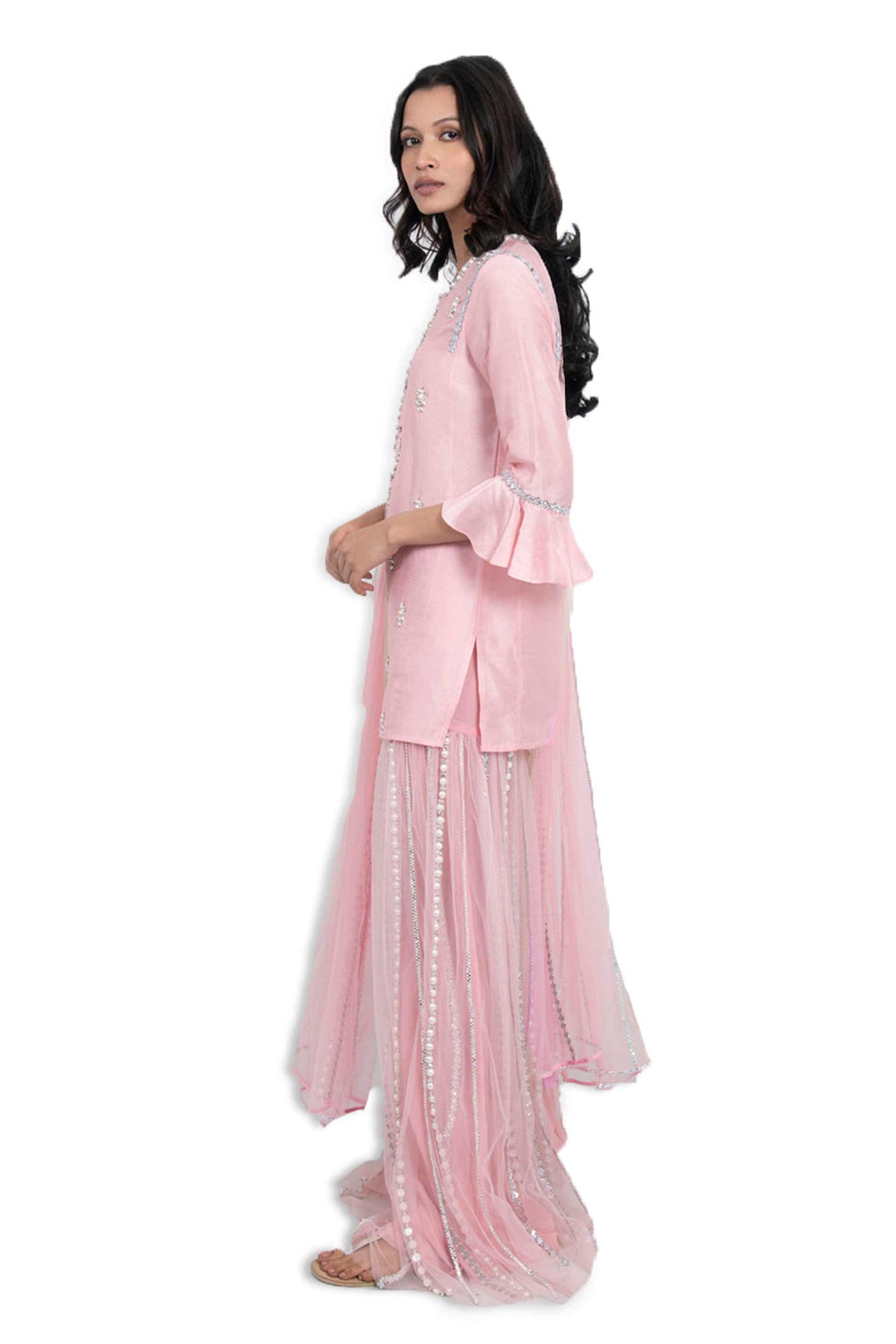 Monisha Jaising Agra Sharara set Pink online shopping melange singapore indian designer wear