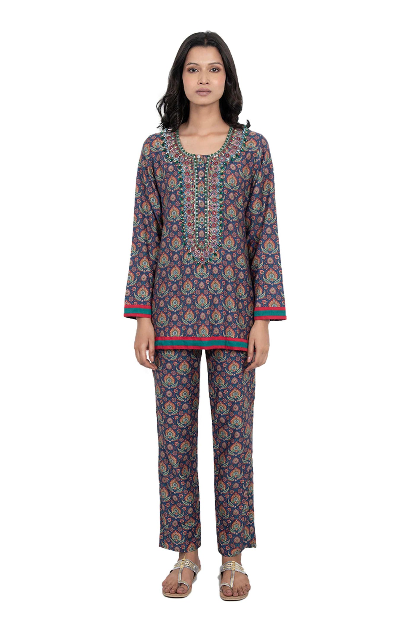 Monisha Jaising Aladdin Set navy blue online shopping melange singapore indian designer wear